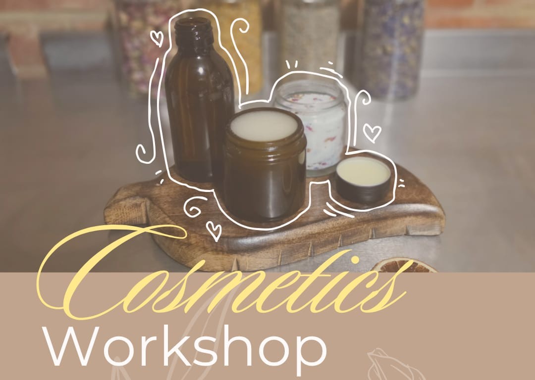 A workshop bench set up for cosmetic making